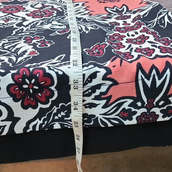 NWT H&M Printed Long Sleeve Dress.Black /White/Coral - Picture 3 of 12